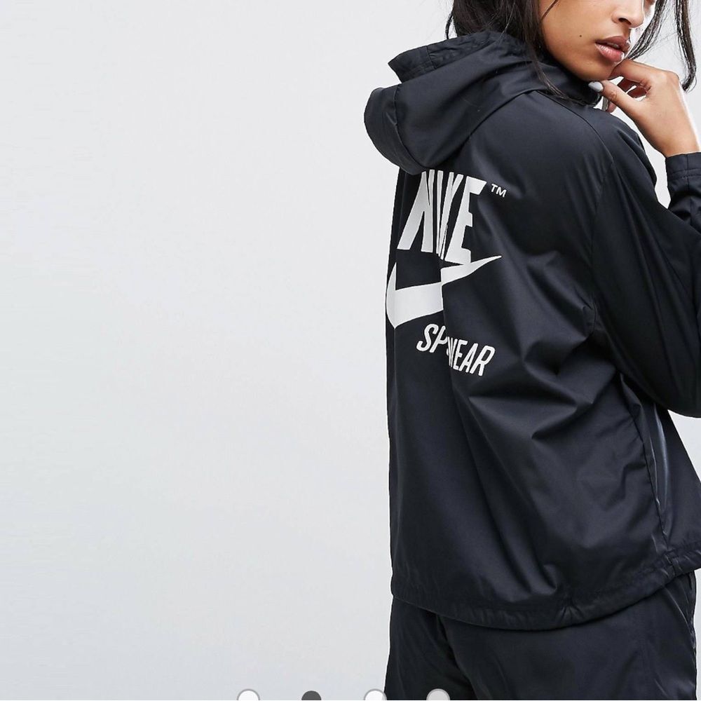 Nike Women's Archive Sportswear Black Jacket Spell Out Retro Sz Small - Picture 3 of 13